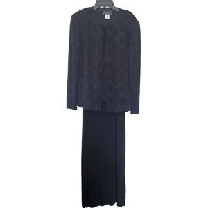 Alex Evenings Dress Formal Size 12 Set of 2 Long Evening Dress & Padded Jacket